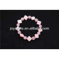 Hochwertige rosa Farbe quadratische Form Schale Rose Quarz Armband, handgefertigte Armband, halb kostbare Stein Armband